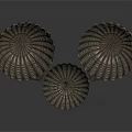Three 3D Rendered Military Parachutes With Suspension Lines On Dark Background
