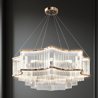 Modern crystal chandelier 3d model