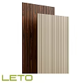 Modern Wall Design With Dark Brown Wood Grain And Light Beige Striped Panels