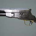 Vintage Revolver Featuring Black Barrel Red Wooden Grip And Metal Components