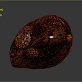 Natural Wooden Stone Material with Red Brown Surface Black Spots and Glossy Rounded Shape