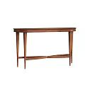 Elegant Walnut Wooden Console Table With Slim Legs And Smooth Top Surface