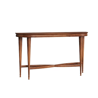 Elegant Walnut Wooden Console Table With Slim Legs And Smooth Top Surface 3d model