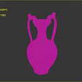 Ancient Style Clay Vase Featuring Twin Curved Handles And Decorative Top Rim