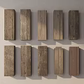 Different Wooden Planks With Natural Texture And Varied Colors In Wall Display Arrangement