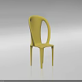 Modern Yellow Single Chair With Curved Backrest Sleek Design And Slim Legs