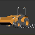 Orange Toy Bulldozer with Front Loader Black Wheels and Mini Construction Vehicle Model