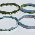 Various Circular Panoramic Visual Displays With Natural And Urban Scenic Views 3d model