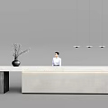Modern company reception desk 3d model