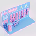Candy Love House Display With Pink Bicycle Mailbox Blue Grid And Heart Decoration