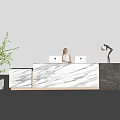Modern Reception Desk Company Front Desk 3d model
