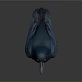 Realistic Blue Gray Crow With Blue Eyes Standing Against Dark Background