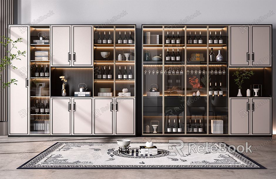 New Chinese Wine Cabinet Wine Cabinet Combination model