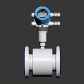 White Body Electromagnetic Flowmeter With Blue Digital Display For Accurate Liquid Measurement