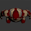 3D Model of Iron Man in Red and Gold Standing Pose With Detailed Armor