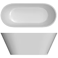 Modern White Freestanding Bathtub With Chrome Faucet For Home Bathroom