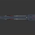 Futuristic SciFi Weapon Design With Black Body And Red Accents