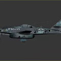 Teal Camouflage Vintage Military Aircraft Model With Detailed Design And Landing Gear