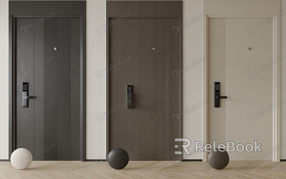 Modern Entry Door Single Door Security Door Smart Door Top Door model