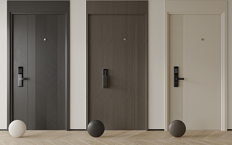 Modern Entry Door Single Door Security Door Smart Door Top Door 3d model