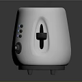 Silver Two Slice Toaster Electronic Appliance With Control Buttons And Reflective Surface