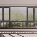 Modern Casement Window With Large Glass Panels For Natural Light And Green Outdoor View In Residential Interior