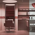 Modern Beauty Salon Interior Design With Red White Decor Sofa And Decorative Tree