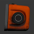 Orange Headphone Speaker With Digital Screen Display And Modern Numerical Scale Design 3d model