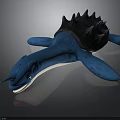 Blue Spotted Aquatic Animal With Black Spiky Shell And Turtle Like Design
