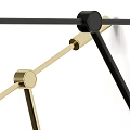 Contemporary Wall Lamp With Gold Black Metal Adjustable Arm And Minimalist Sleek Design