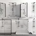 Modern shower room shower partition 3d model