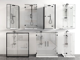 Modern shower room shower partition 3d model