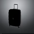 Black Hard Shell Luggage With Telescopic Handle And Rolling Wheels