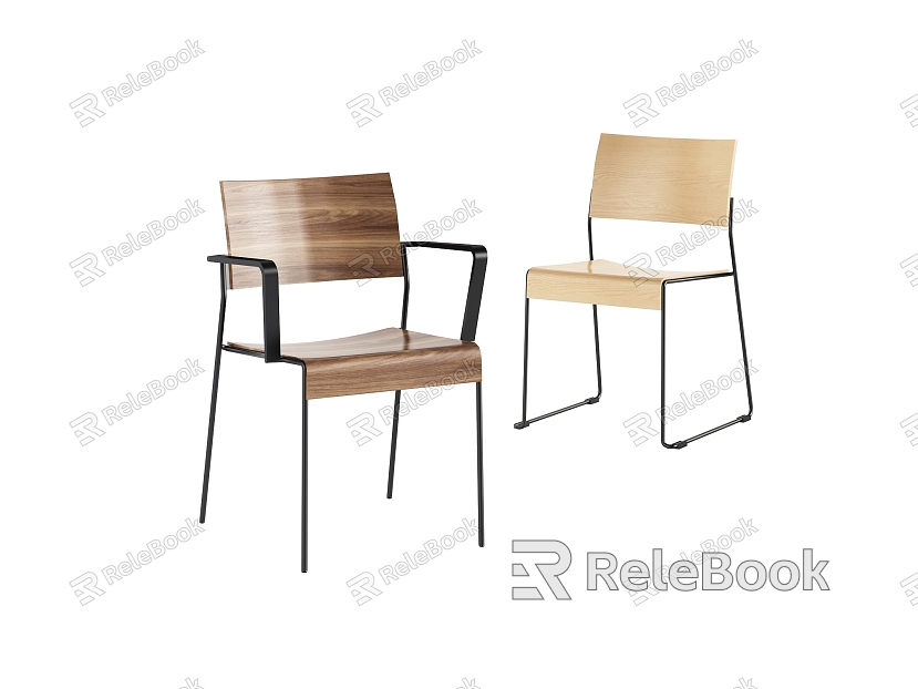 Simple dining chair combination model