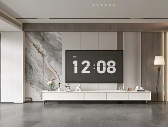 Modern Simple Living Room Light Luxury TV Background Wall TV Full Wall TV Cabinet TV Cabinet Combination Living Room 3d model