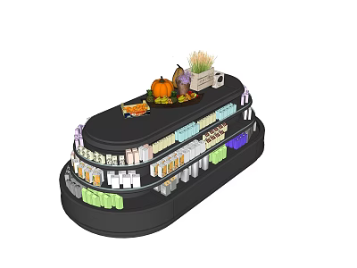 Commercial Display Freezer Multi Layer Design with Food Drinks Storage for Retail 3d model
