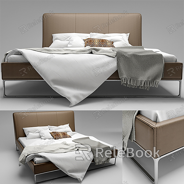 Modern Double Bed Double Bed Combination model