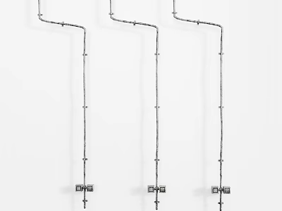 Three Piece Modern Minimalist Hanging Decorative Ornament Set With Metal Structure For Home Decoration 3d model