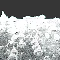 Ancient Pagoda City Architecture Model With Trees And Traditional Layout