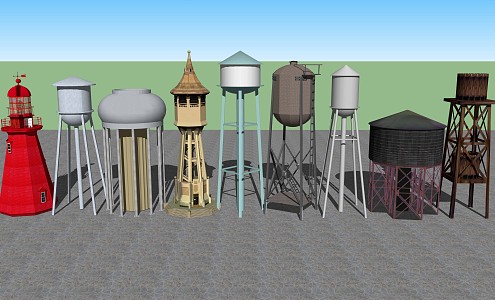 Modern Water Tower Water Tower Water Tank Water Tank High Tower 3d model