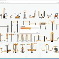 Various Types Of Sports Equipment Featuring Treadmills Parallel Bars Exercise Benches And Rowing Machines