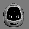 Smart Robot With White Design Blue Dot Matrix Display And AI Assistant Features 3d model