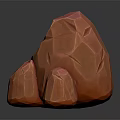 3D Rendered Red Stones with Various Sizes Textured Surface and Reflective Base