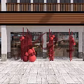 1006LW Spring Festival red layout wedding draft master and design material renderings 3d model