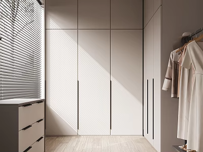 Modern Cloakroom Minimalist Cloakroom Beige Wardrobe 3d model