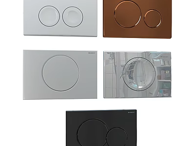 Sleek Modern Switch Panels Featuring White Copper Black And Mirror Round Button Designs 3d model