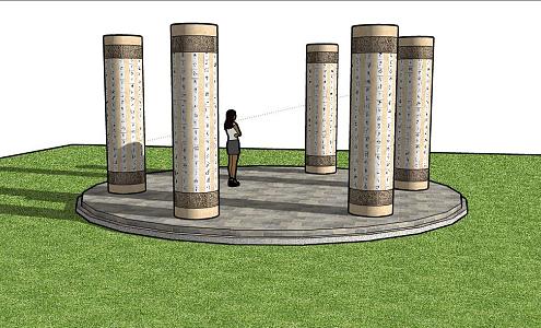 Modern Column Culture Column Decorative Column 3d model