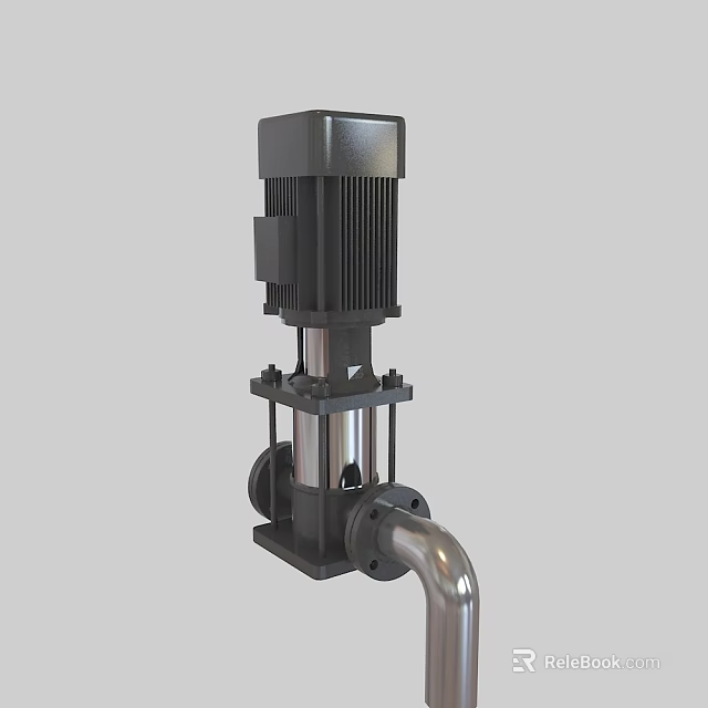 Industrial Centrifugal Pump With Stainless Steel Body And Motor Drive Unit 3d model 