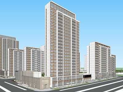 Modern Residential District Building High-rise Residential Exhibition Area Sales Office Community Landscape model