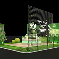 Green Tennis Themed Photo Check in Spot With Branded Vending Machine And Decorations
